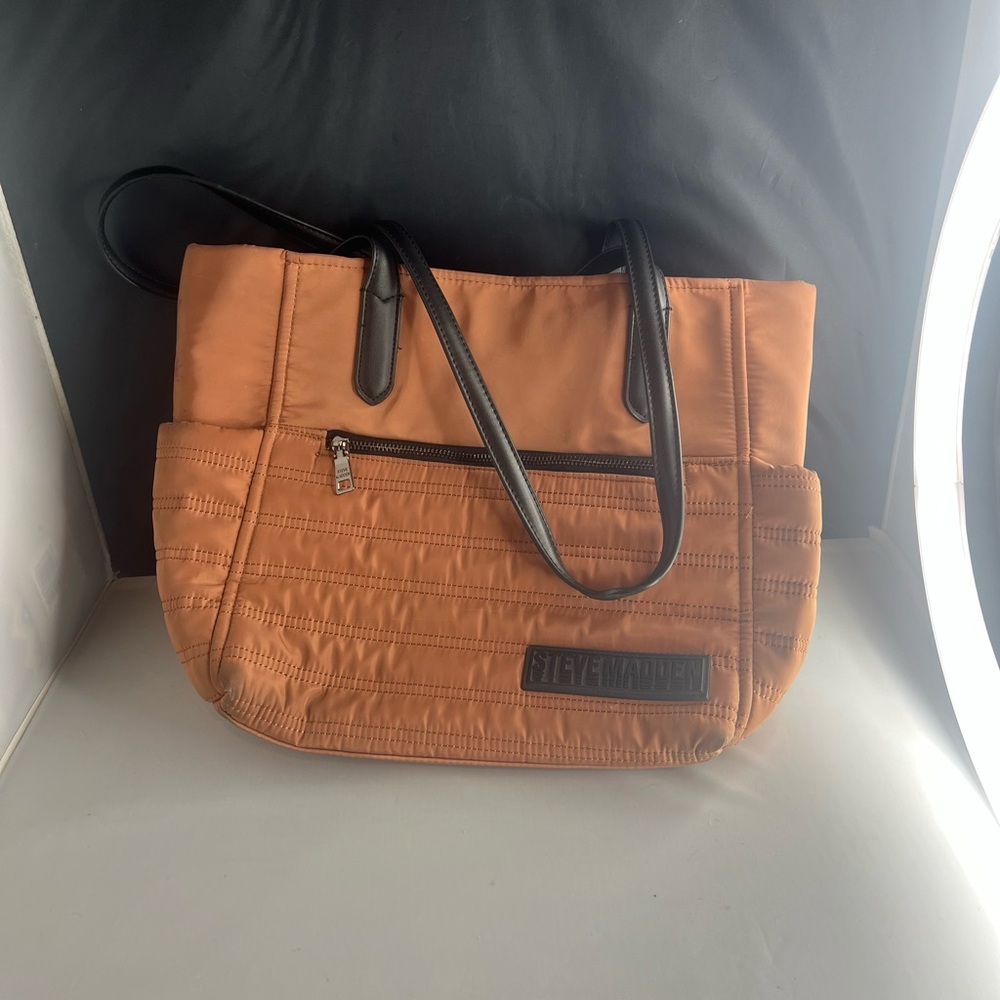 STEVE MADDEN Mauve Pink Brown Puffer  Bag Purse